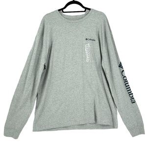 Columbia Men’s Long Sleeve Crew Neck T-Shirt Heather Grey Size XXL